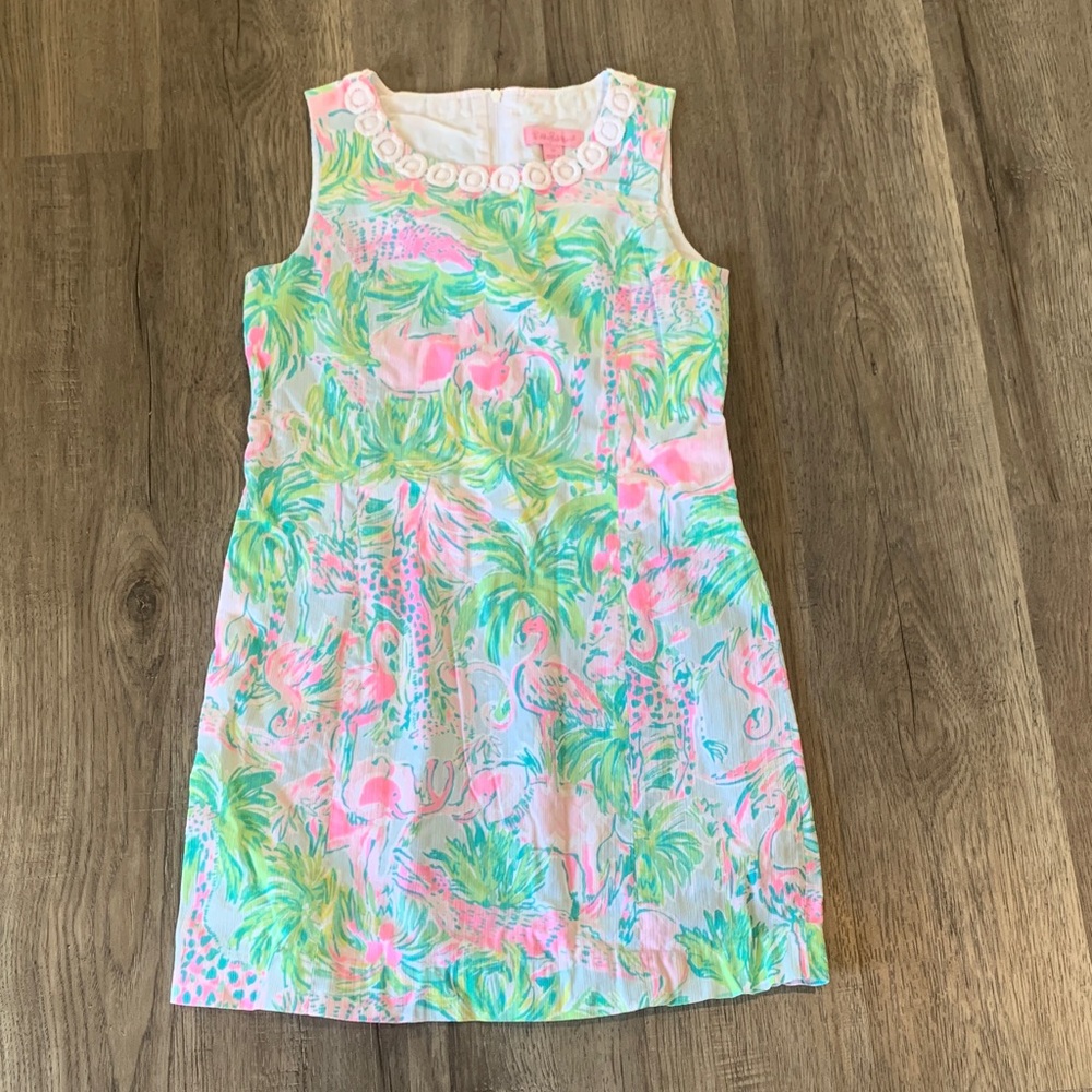 Lilly Pulitzer Pink & Green Tropical Shift Spring/Summer Dress